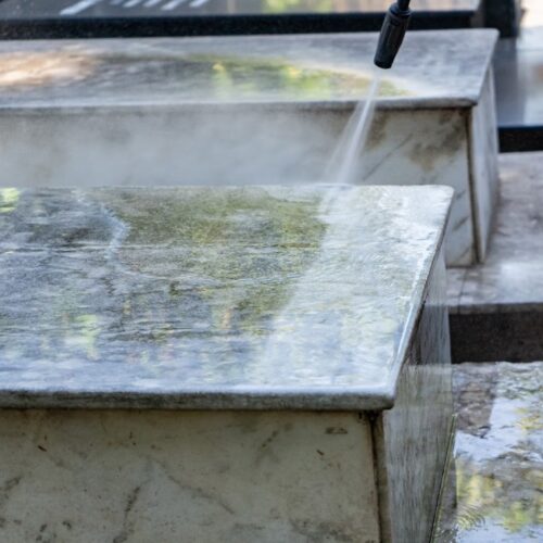 Headstone cleaning